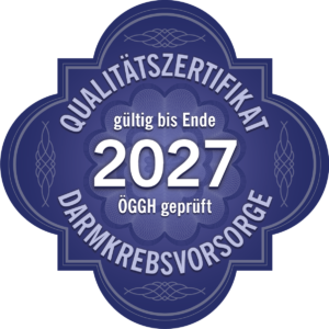 Qualitätszertifikat 2027 Darmkrebsvorsorge ÖGGH geprüft